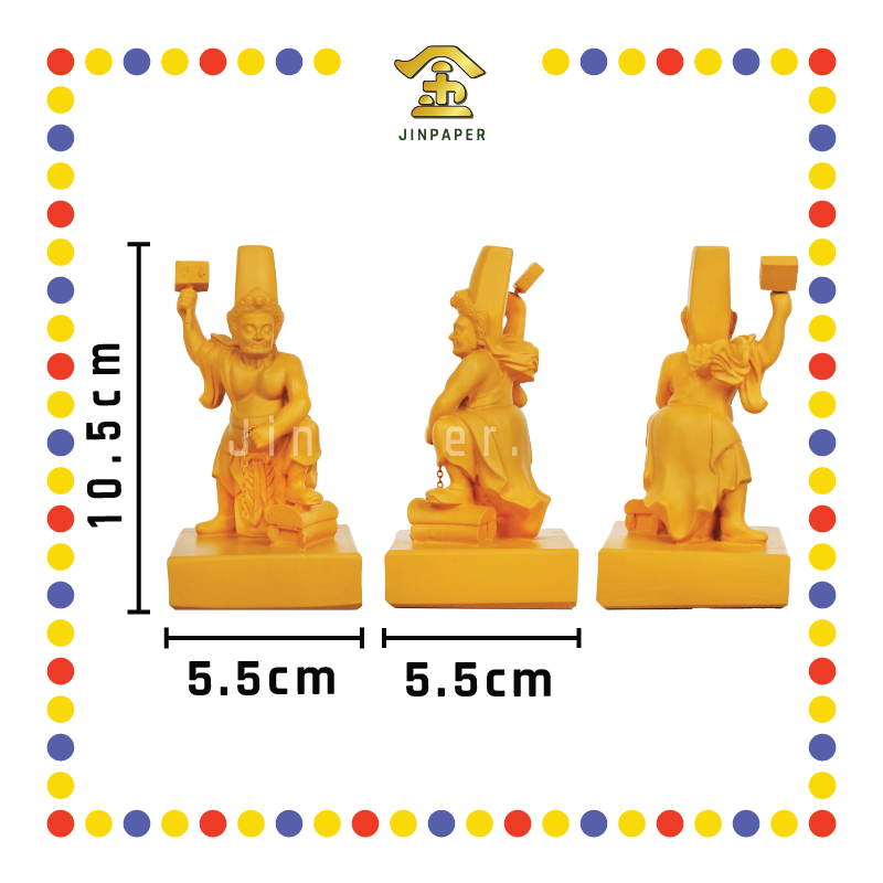 PRAYING STATUE 13cm 木色棺木大二伯爷(对)