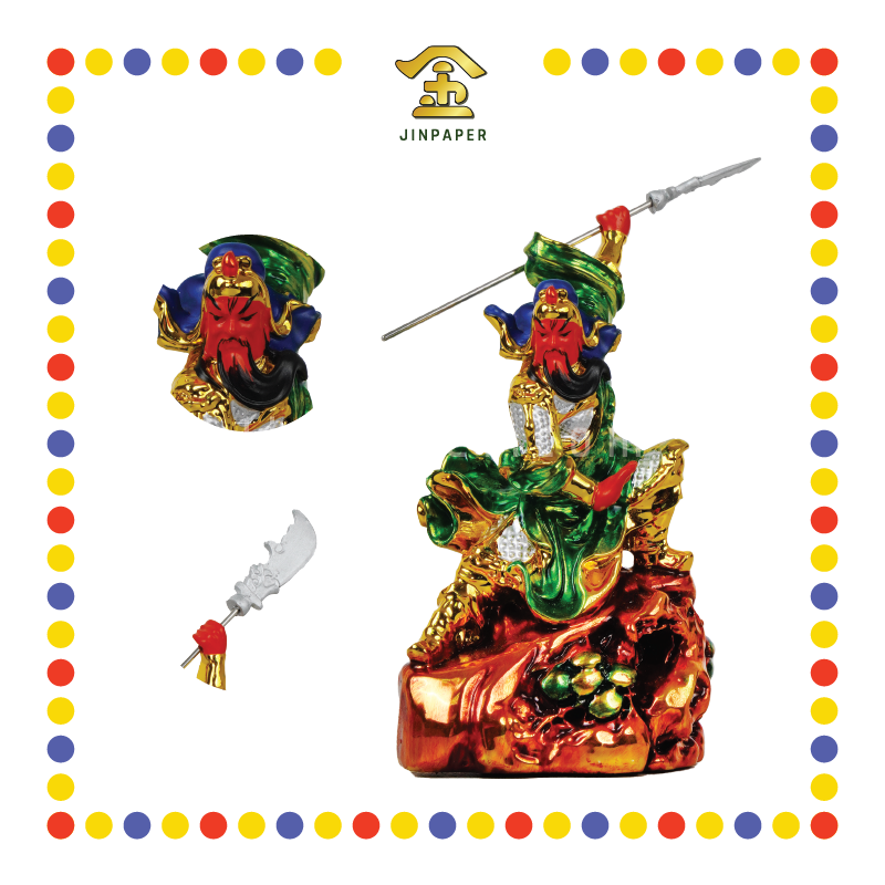 PRAYING STATUE 13cm 镀金站山横刀关帝