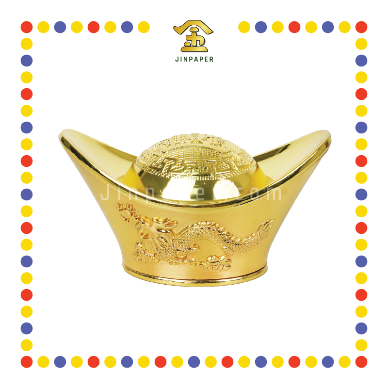 LUCKY GOODS 14cm 龙凤金元宝