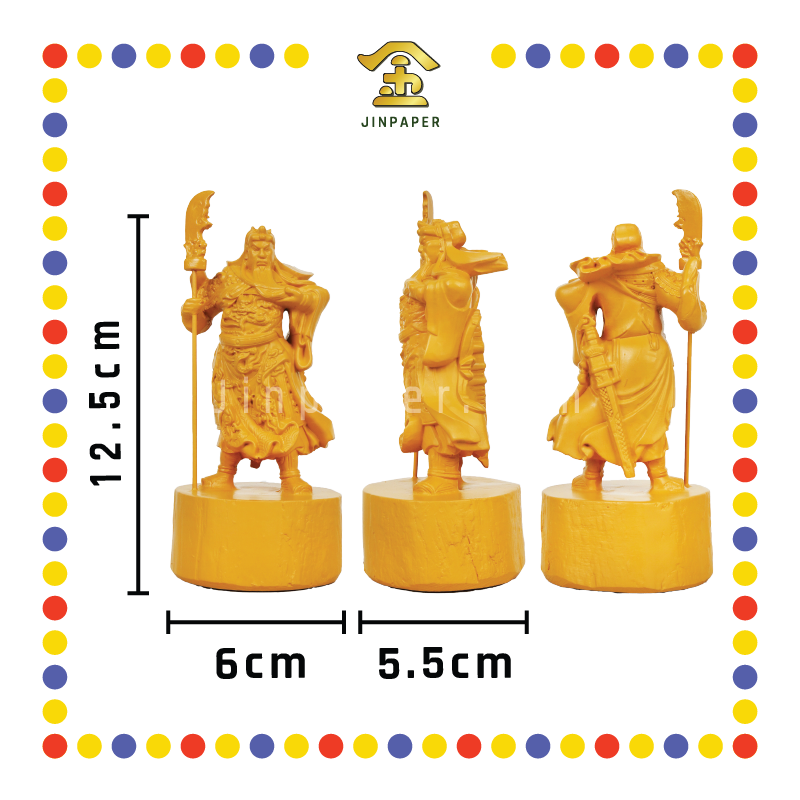 PRAYING STATUE 14cm 木色站台抓须关帝