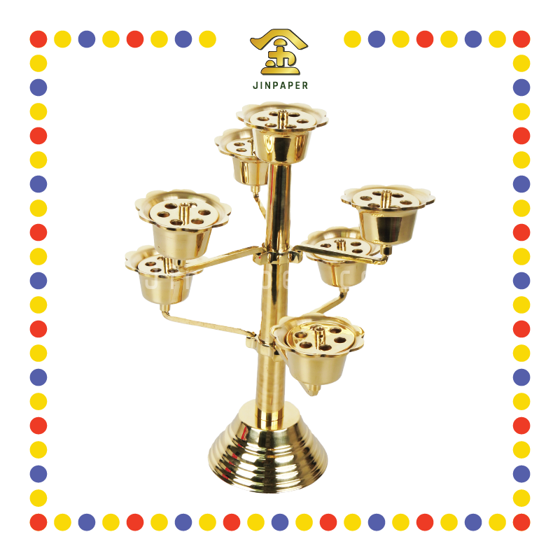 PRAYING LAMP 15寸 铜花七星灯