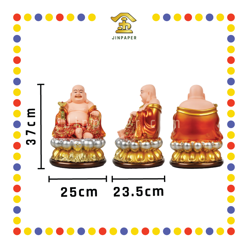 PRAYING STATUE 15寸 珍珠彩全莲笑佛