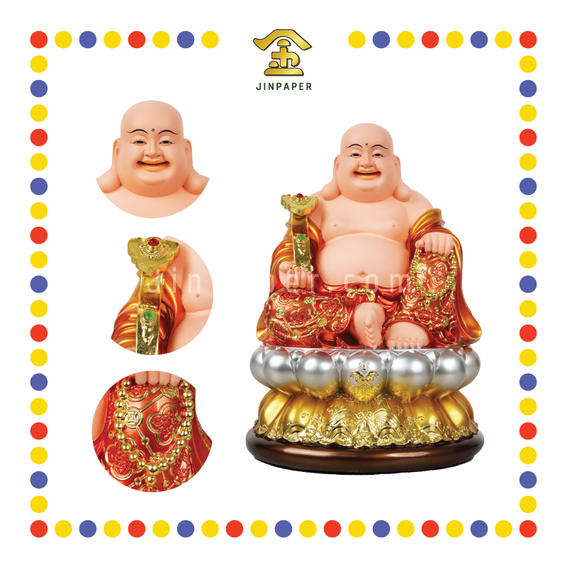 PRAYING STATUE 15寸 珍珠彩全莲笑佛