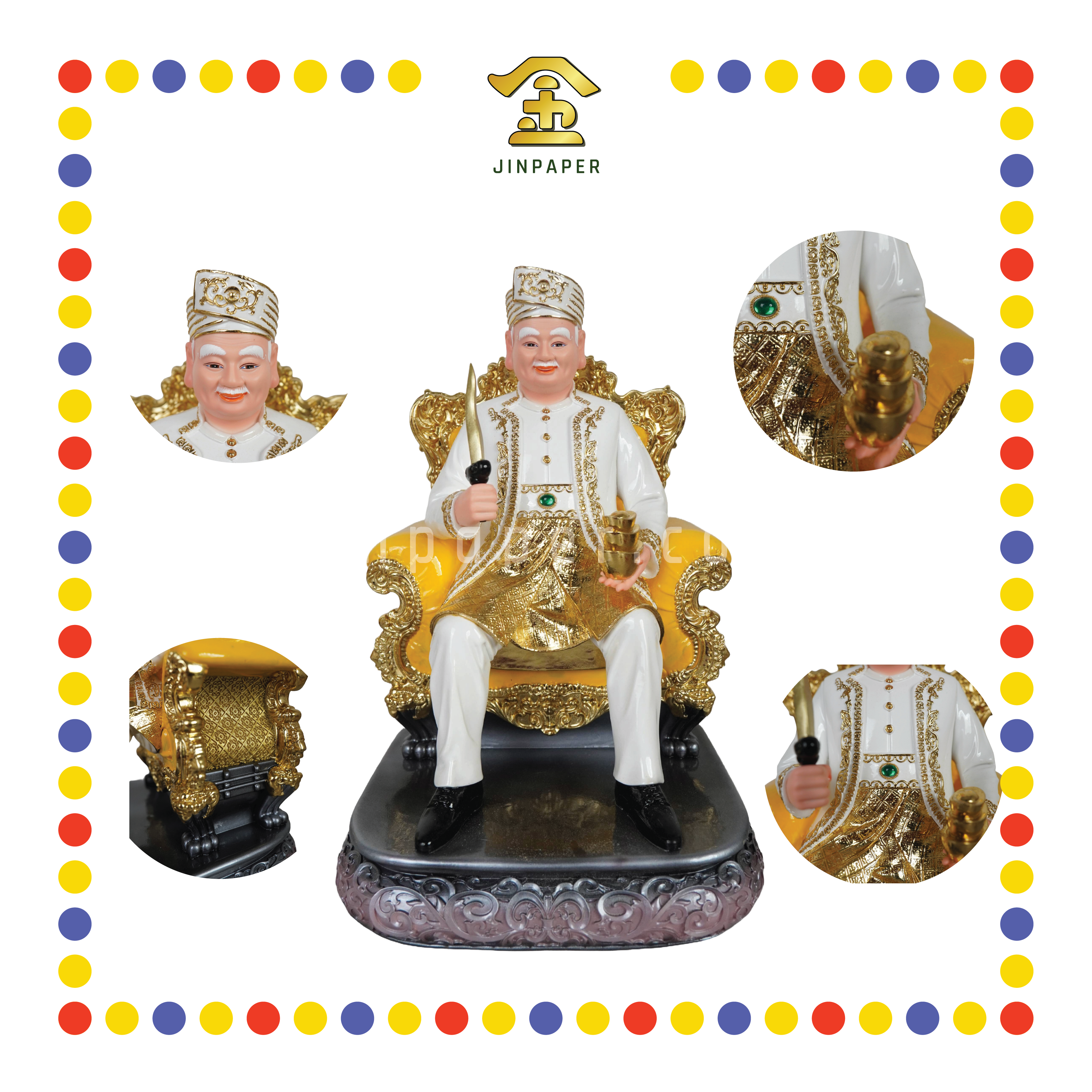 PRAYING STATUE 16寸 添好运高级拿督公(白衣)