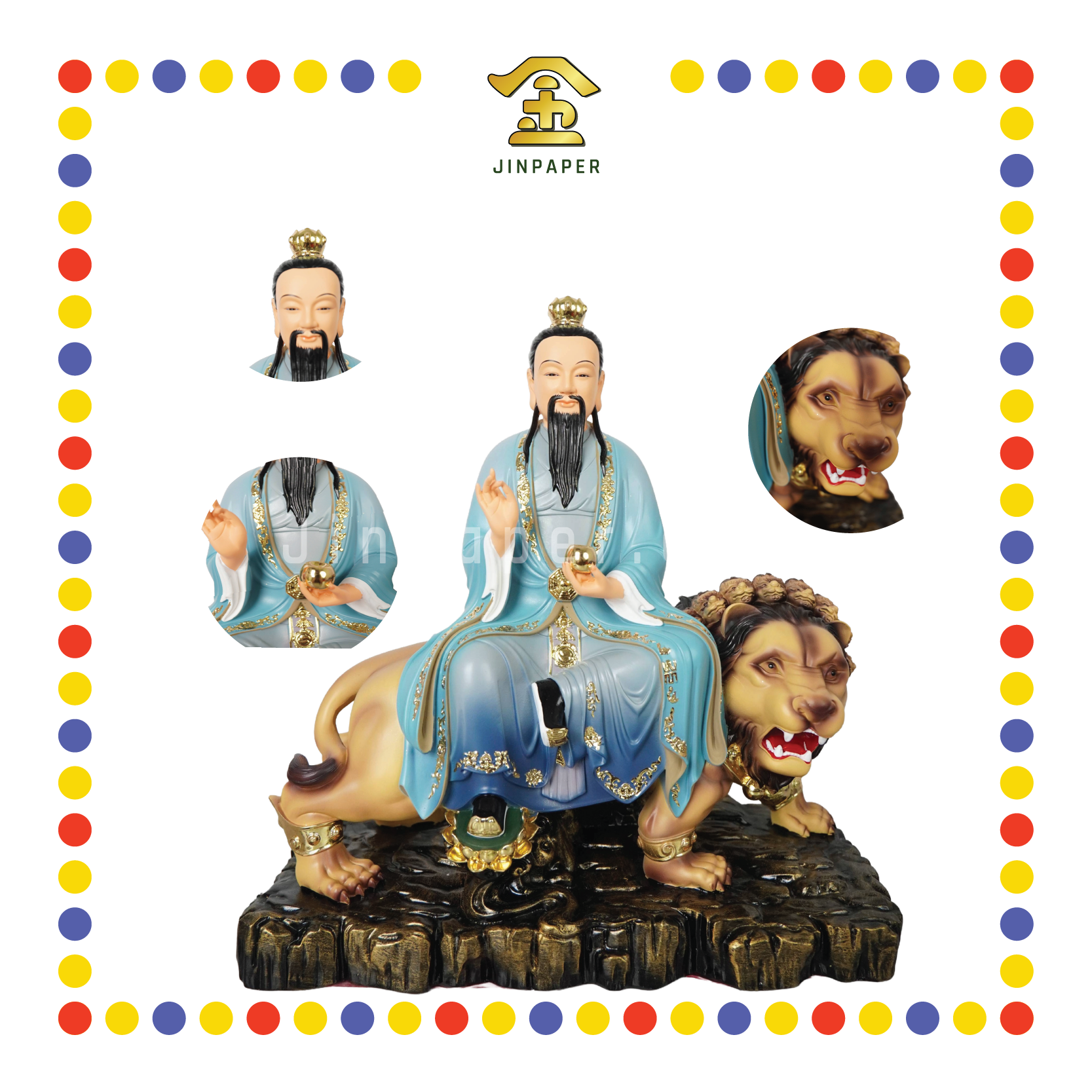 PRAYING STATUE 16" 树脂七彩太乙救苦天尊