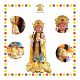 PRAYING STATUE 16" 木雕金钱伯