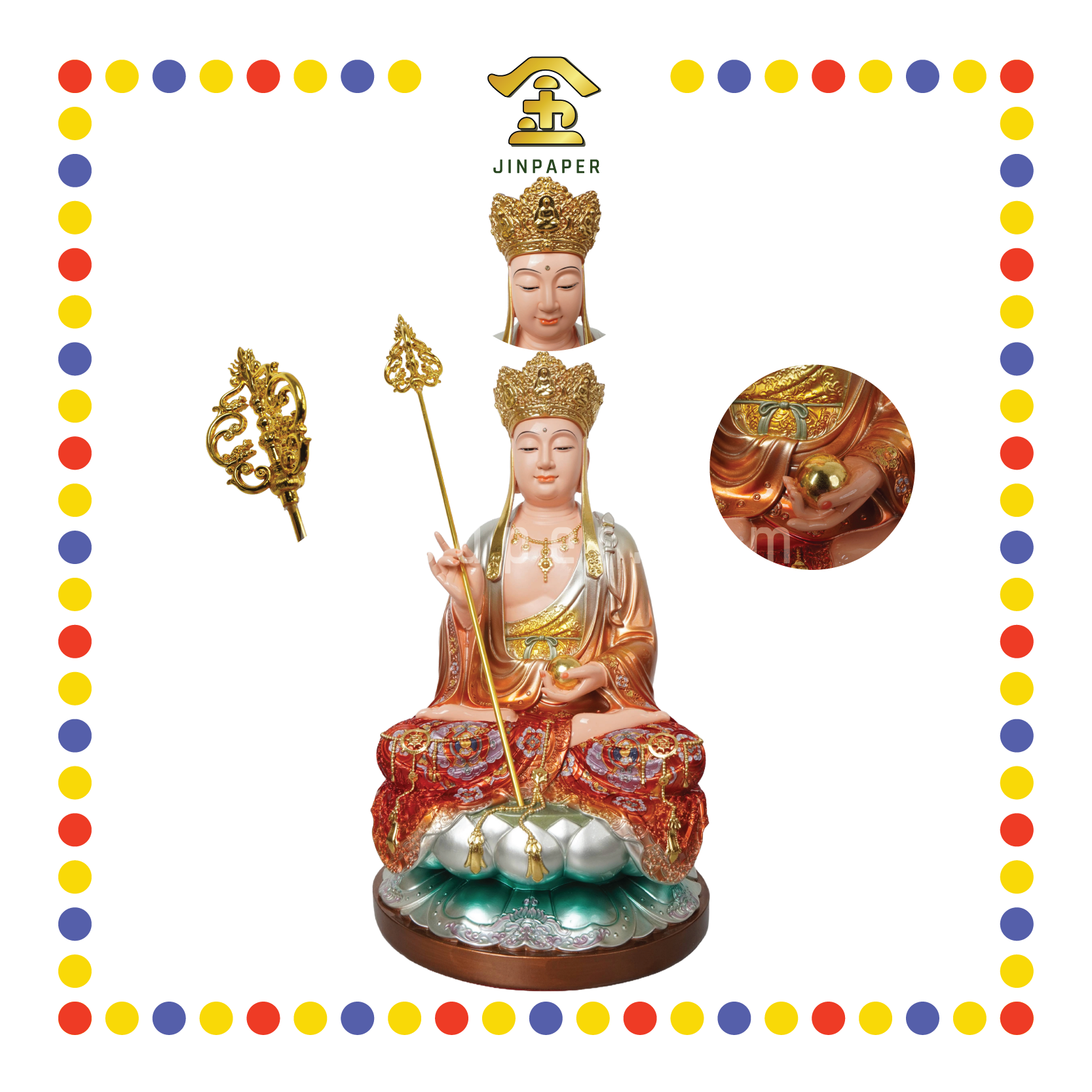 PRAYING  STATUE 16" 树脂地藏王