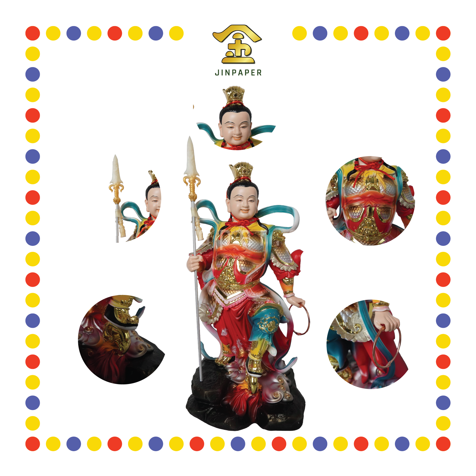 PRAYING  STATUE 16" 树脂素帛中营李元帅