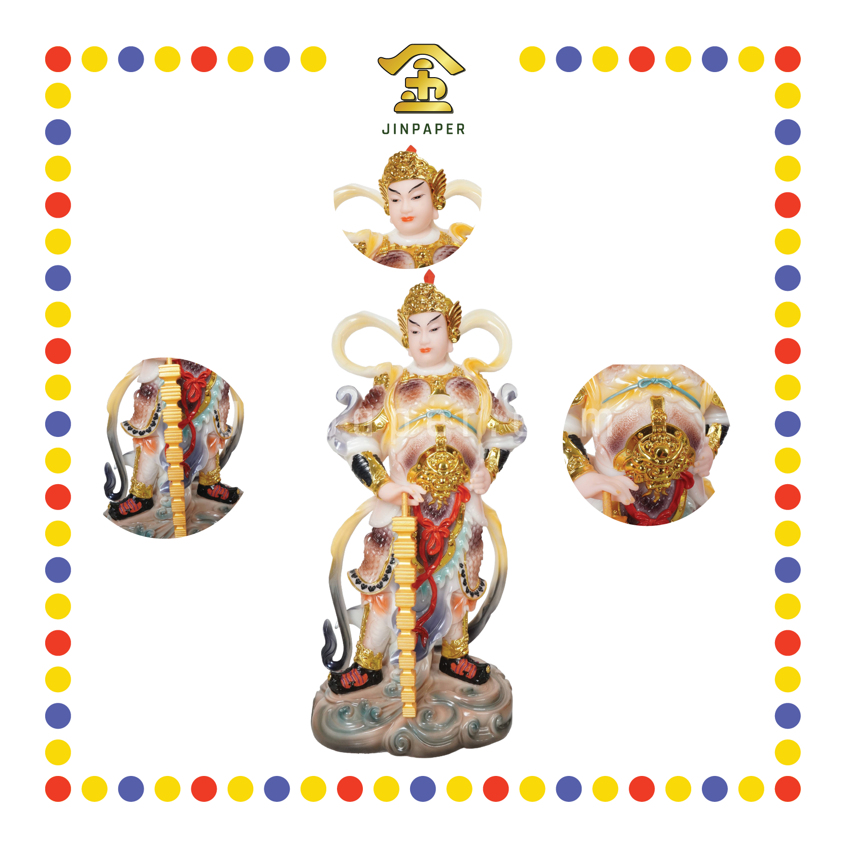 PRAYING  STATUE 16寸 实心站富贵彩韦陀