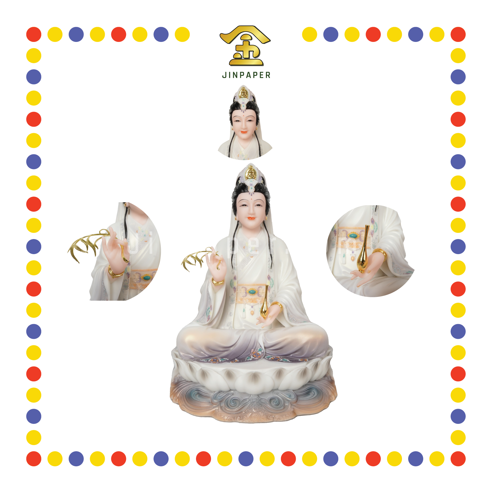 PRAYING  STATUE 16寸 实心紫衣妙善观音