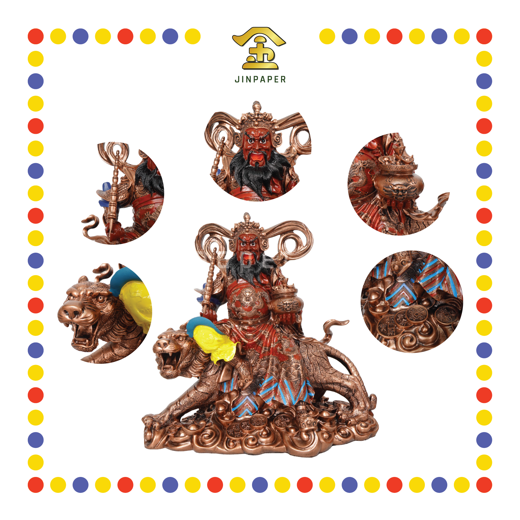 PRAYING  STATUE 16寸 古铜红衣赵公明