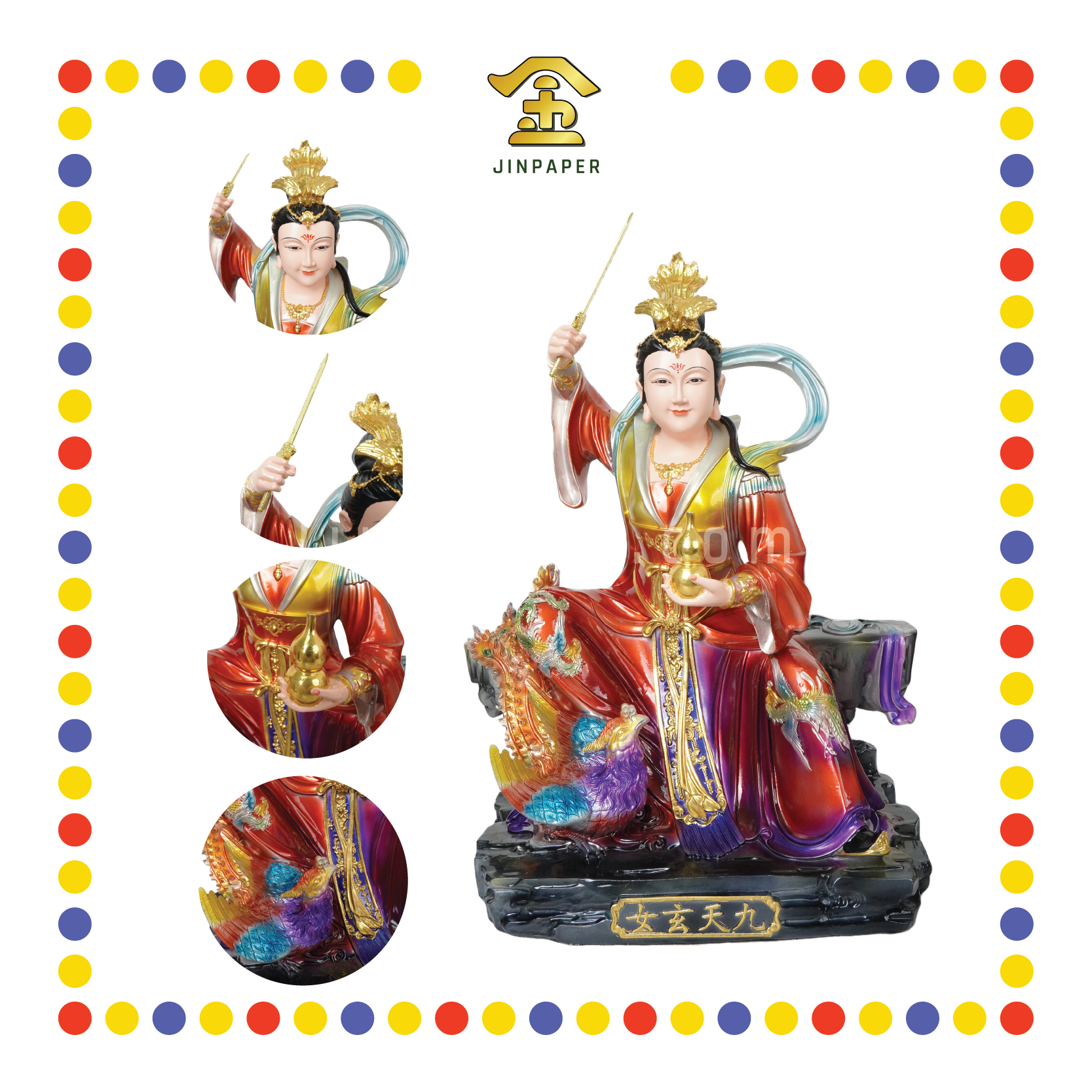 PRAYING  STATUE 16寸 仿铜彩九天玄女