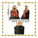 PRAYING STATUE 16" 树脂七彩红衣宽椅如意财神