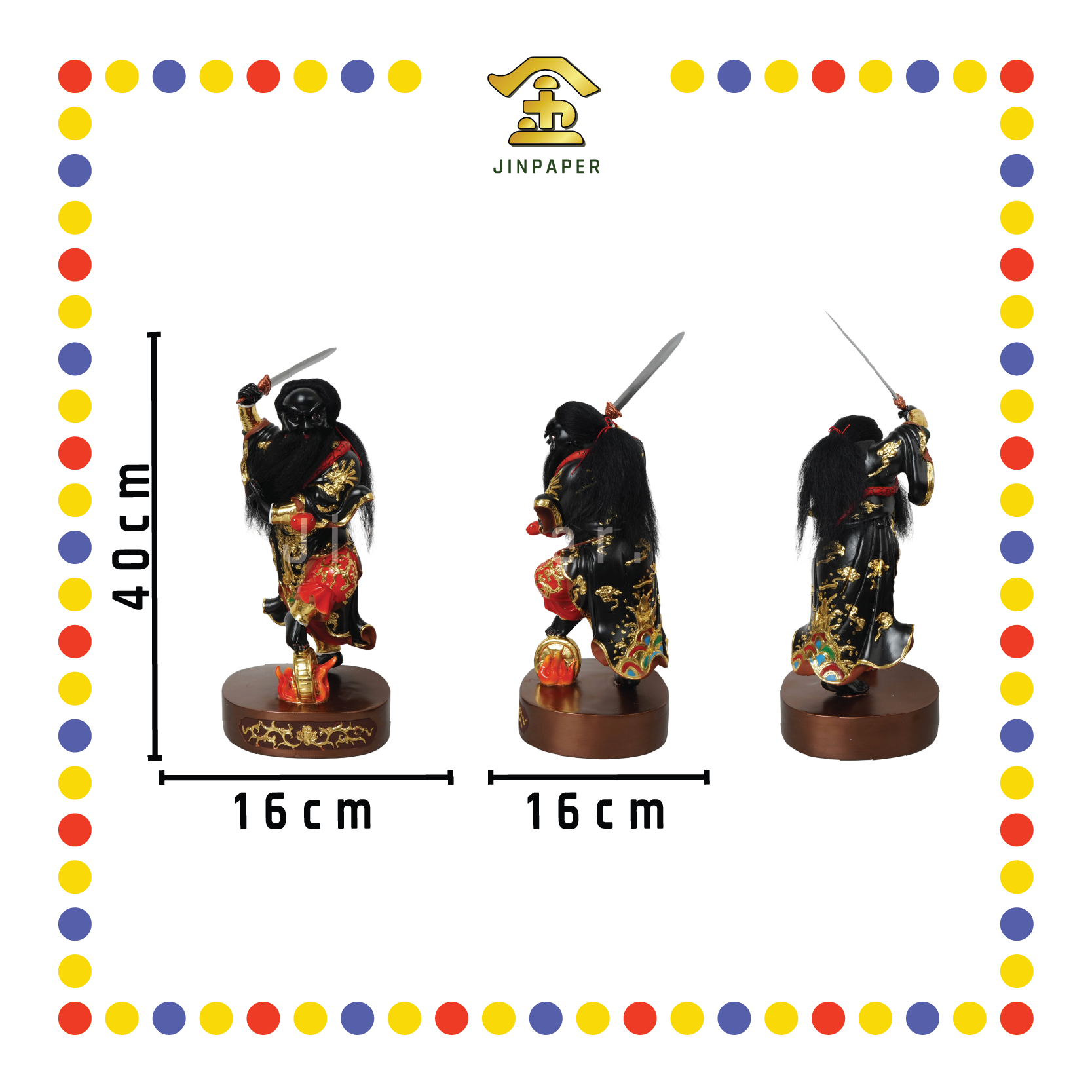 PRAYING  STATUE 16" 站张公圣君