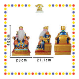 PRAYING STATUE 16寸 彩色坐椅蓝色古衣如意伯公