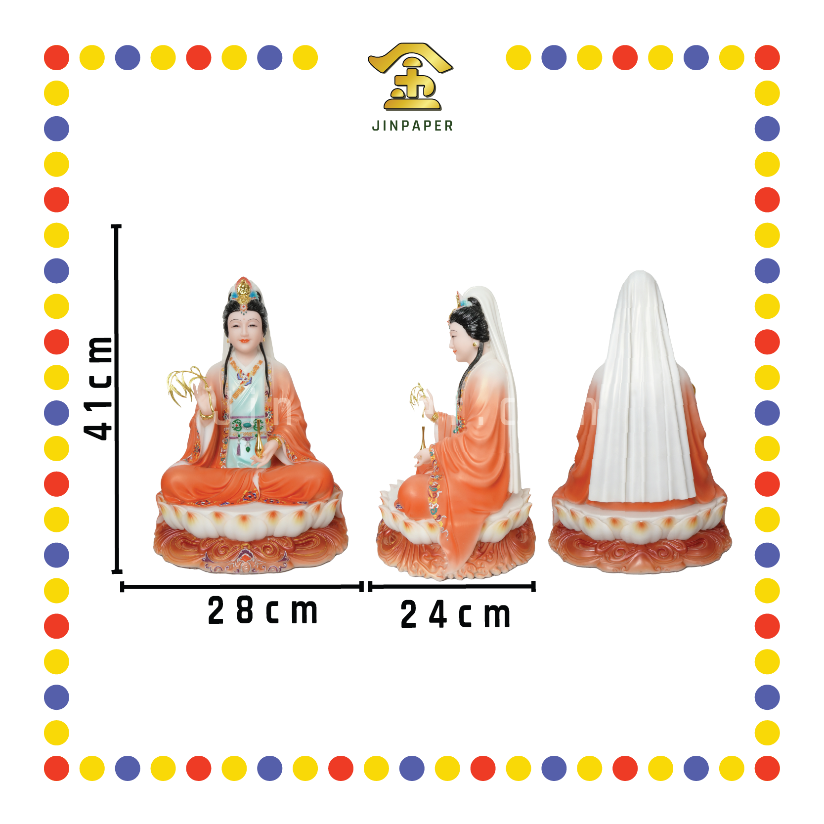 PRAYING  STATUE 16寸 实心红衣妙善观音