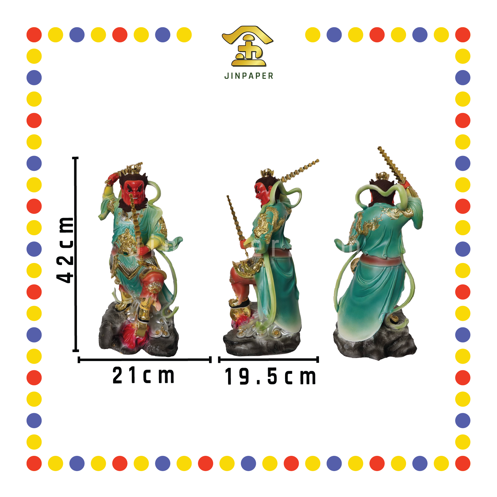 PRAYING  STATUE 16" 树脂素帛南营萧元帅