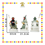 PRAYING STATUE 16" 坐汉白玉莫兰迪文武关公