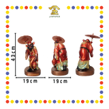 PRAYING  STATUE 16" 金缕彩站圆座钟馗