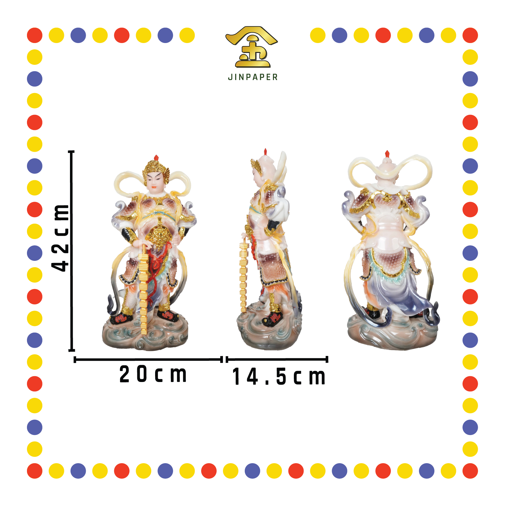 PRAYING  STATUE 16寸 实心站富贵彩韦陀