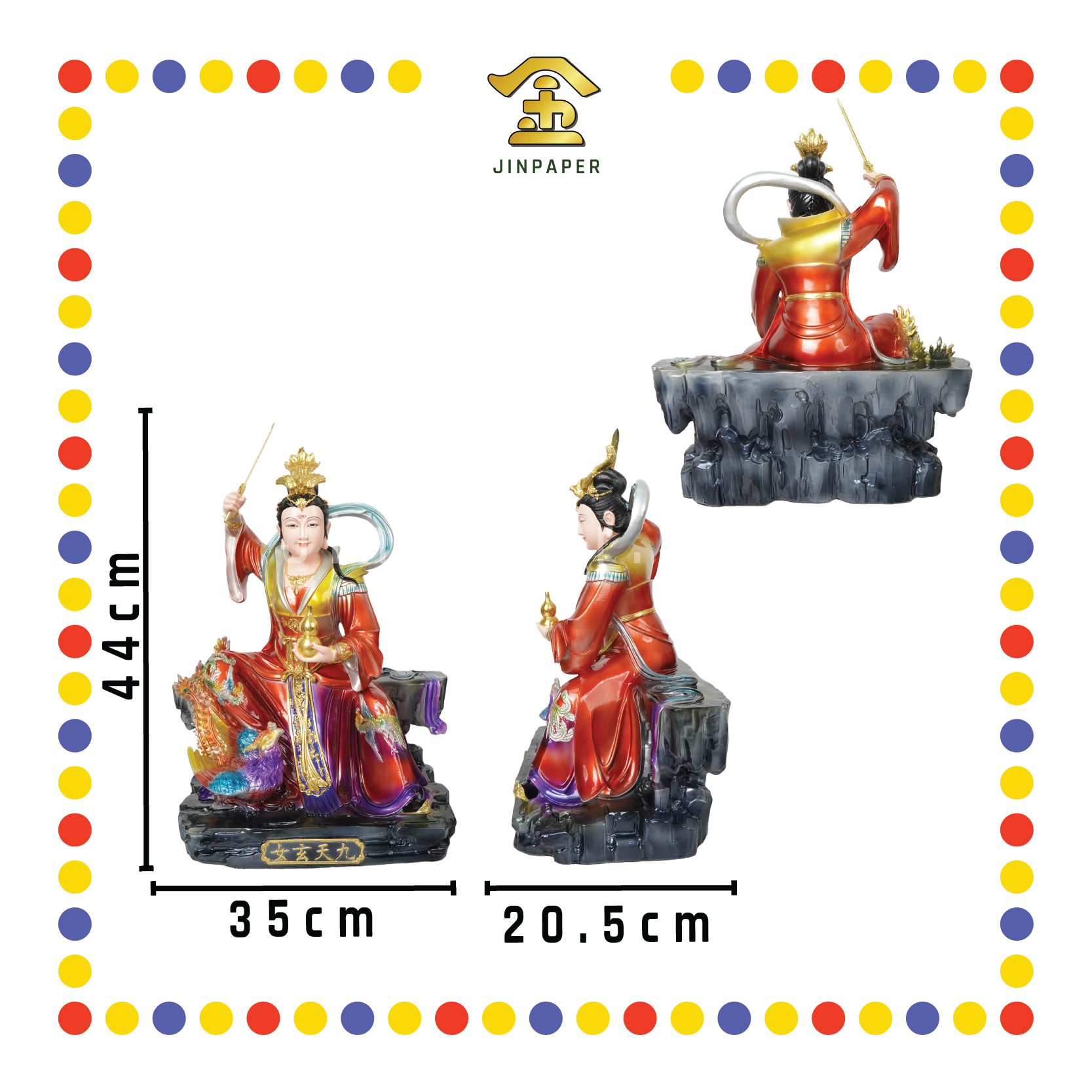 PRAYING  STATUE 16寸 仿铜彩九天玄女