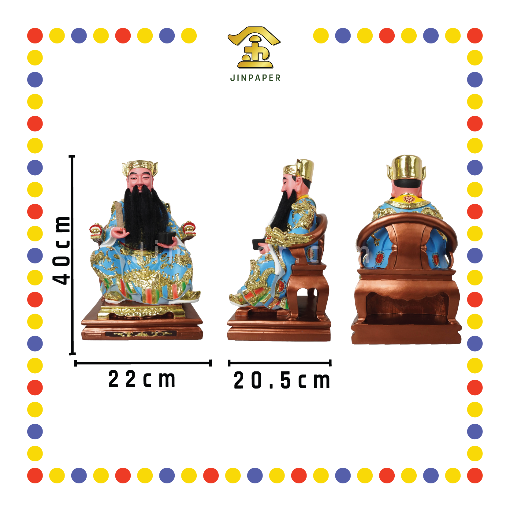 PRAYING  STATUE 16" 七彩敦煌鲁班