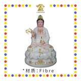 PRAYING  STATUE 16" 实心白描金四巾观音