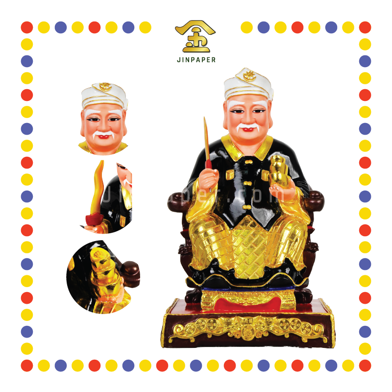 PRAYING STATUE 16寸 坐黑衣白苏丹帽拿督公