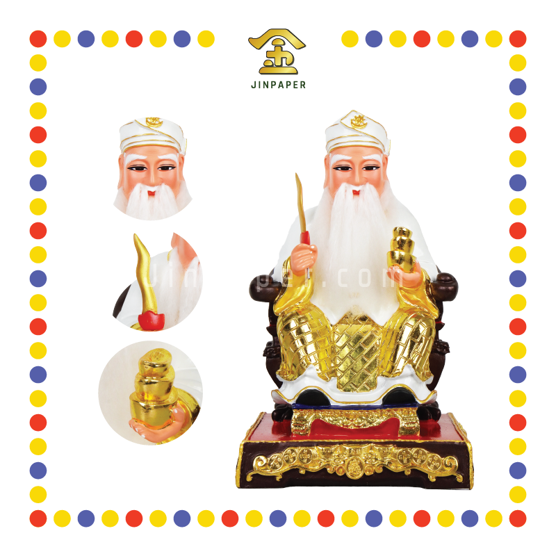 PRAYING STATUE 16寸 坐白衣白苏丹帽加须拿督公