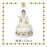 PRAYING  STATUE 16寸 实心白描金锦莲观音