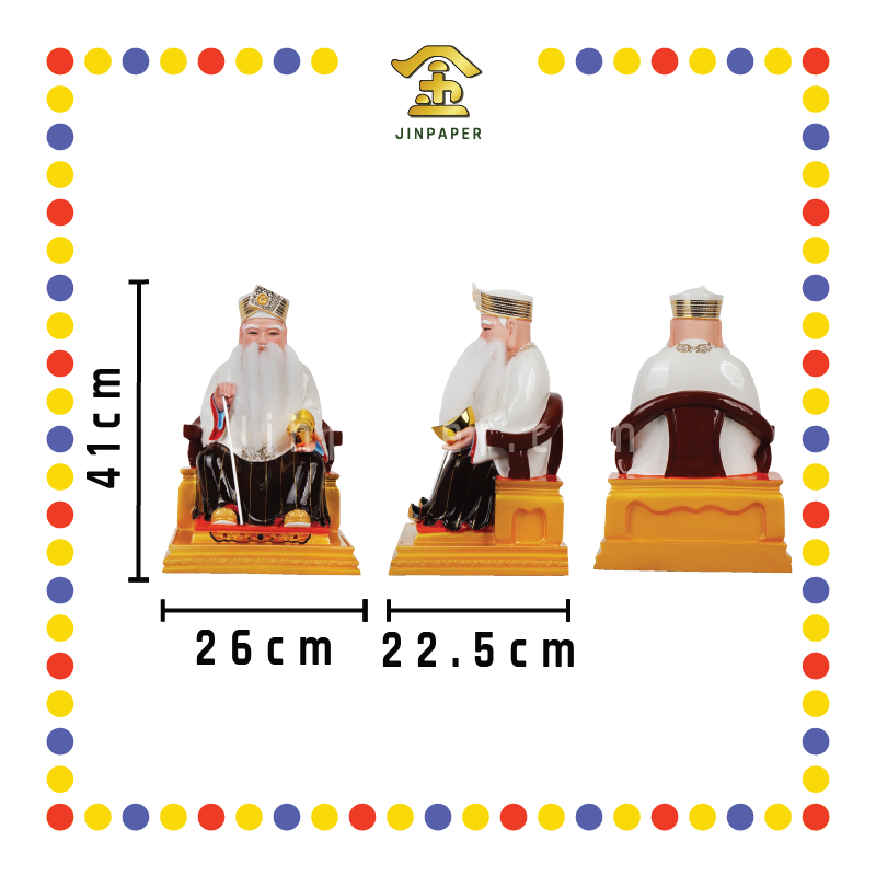 PRAYING STATUE 16寸 皇帽真须白衣拿督公拿拐