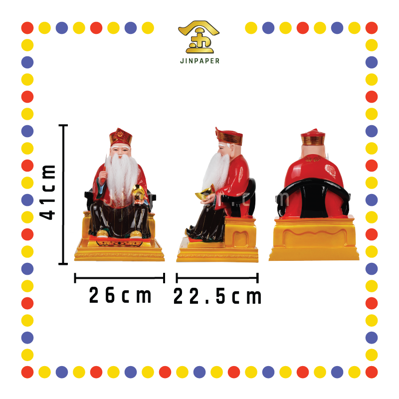 PRAYING STATUE 16寸 皇帽真须红衣拿督公拿刀