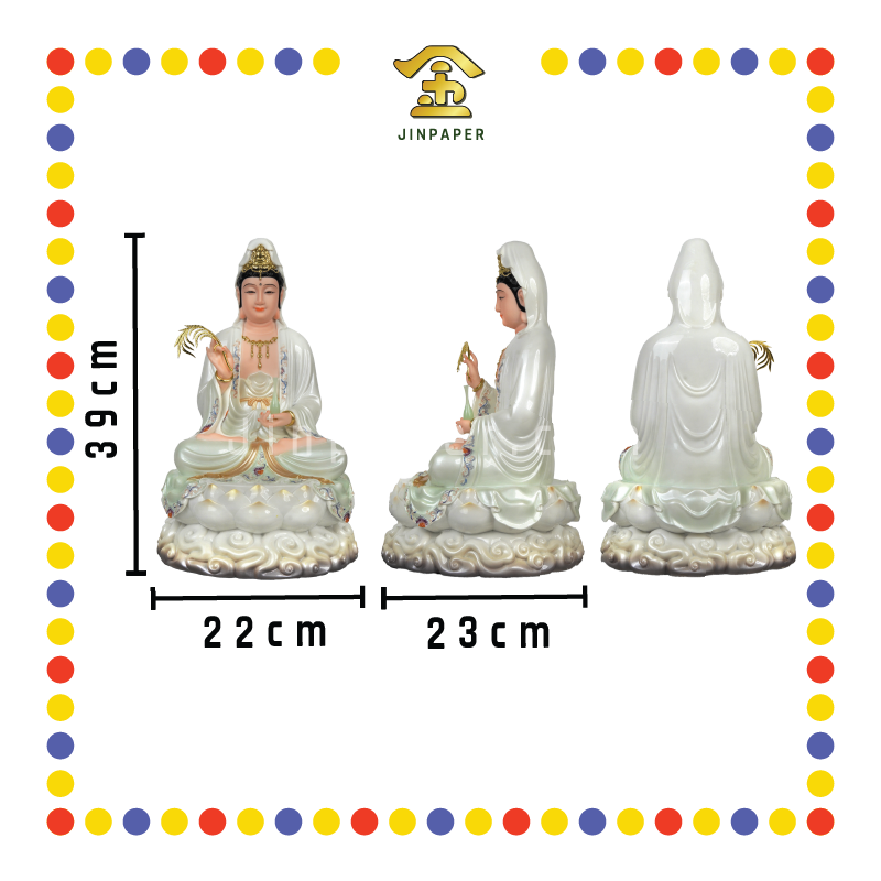 PRAYING STATUE 16寸 瓷彩树脂祥云观音