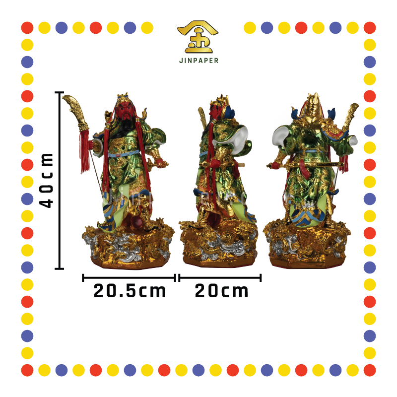 PRAYING STATUE 16寸 站电金九龙关帝