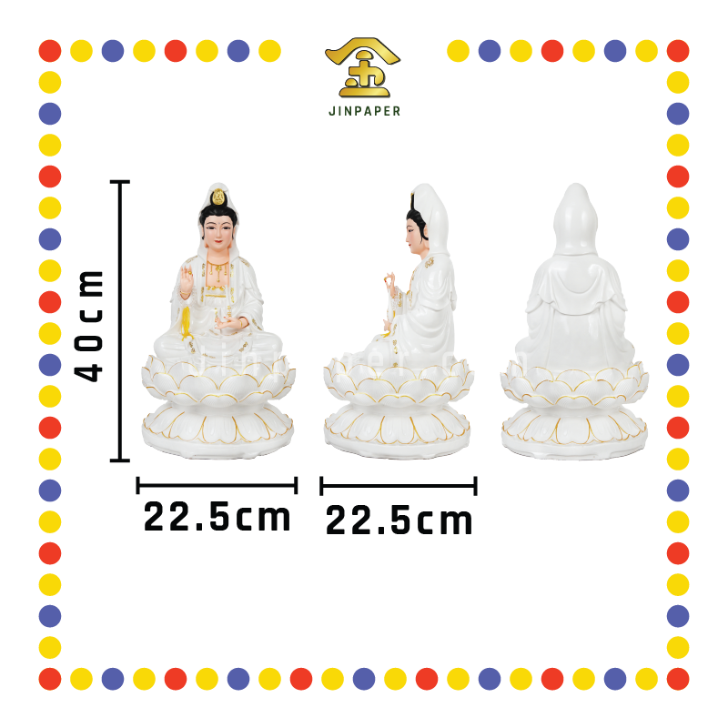 PRAYING STATUE 16寸 幼庄 金莲边观音