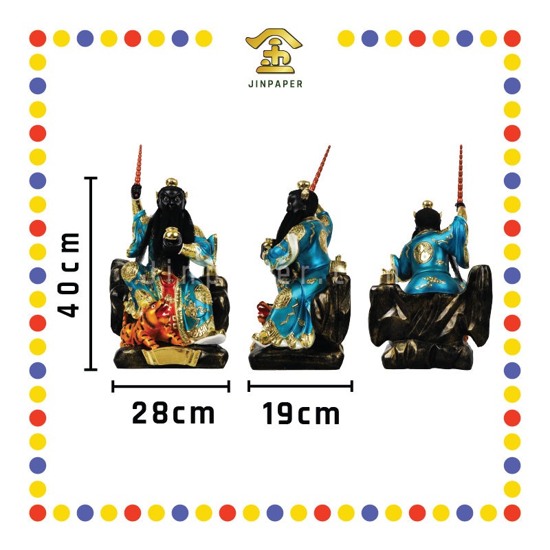 PRAYING STATUE 16寸 珍珠漆坐山张天师