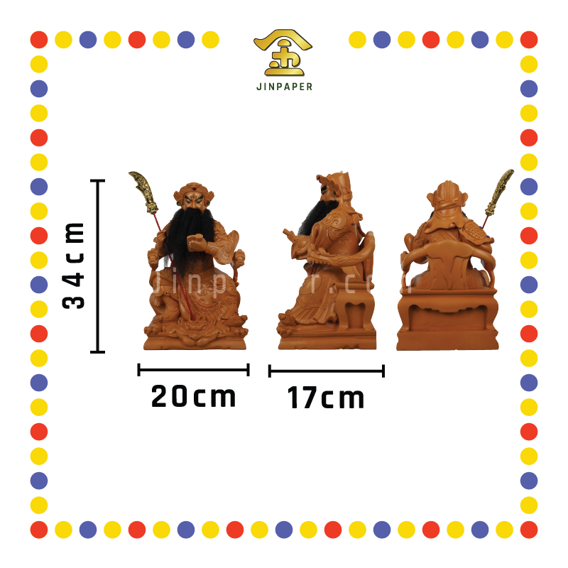 PRAYING STATUE 16寸 (站)关公(假胡须)