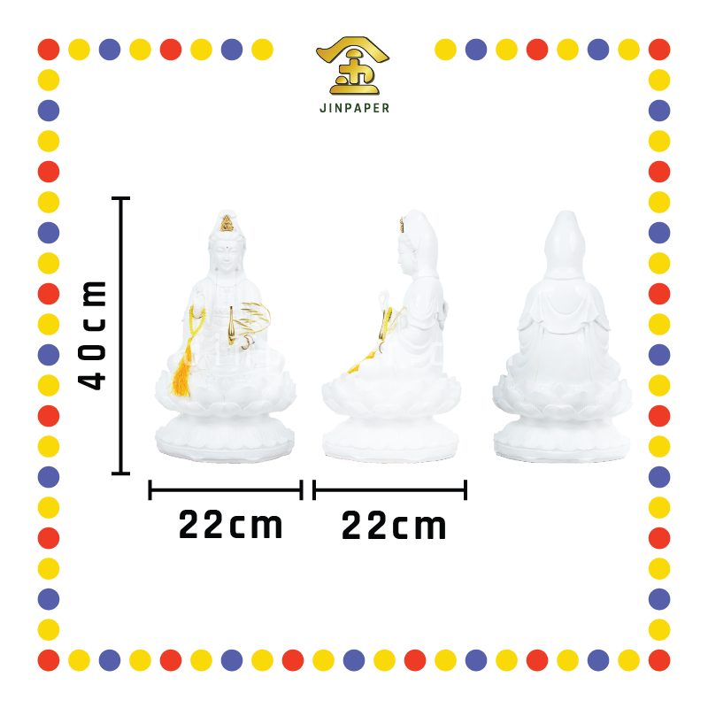 PRAYING STATUE 16寸 汉白玉观音