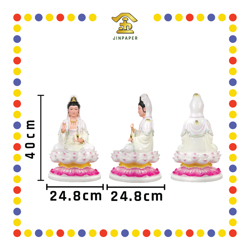 PRAYING STATUE 16寸 淡彩色观音