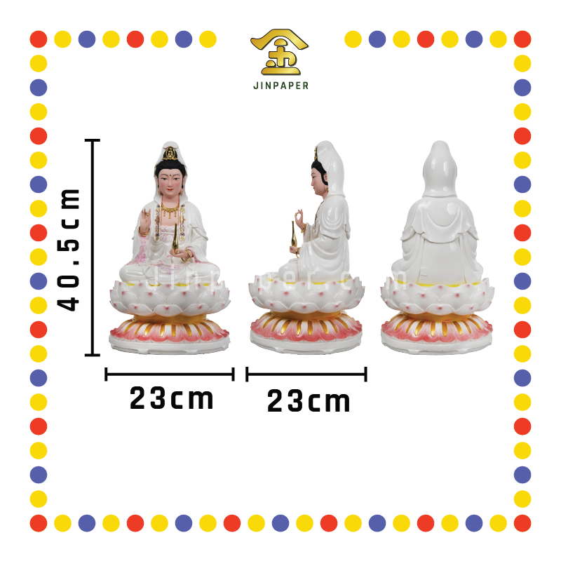 PRAYING STATUE 16寸 桃粉花边观音