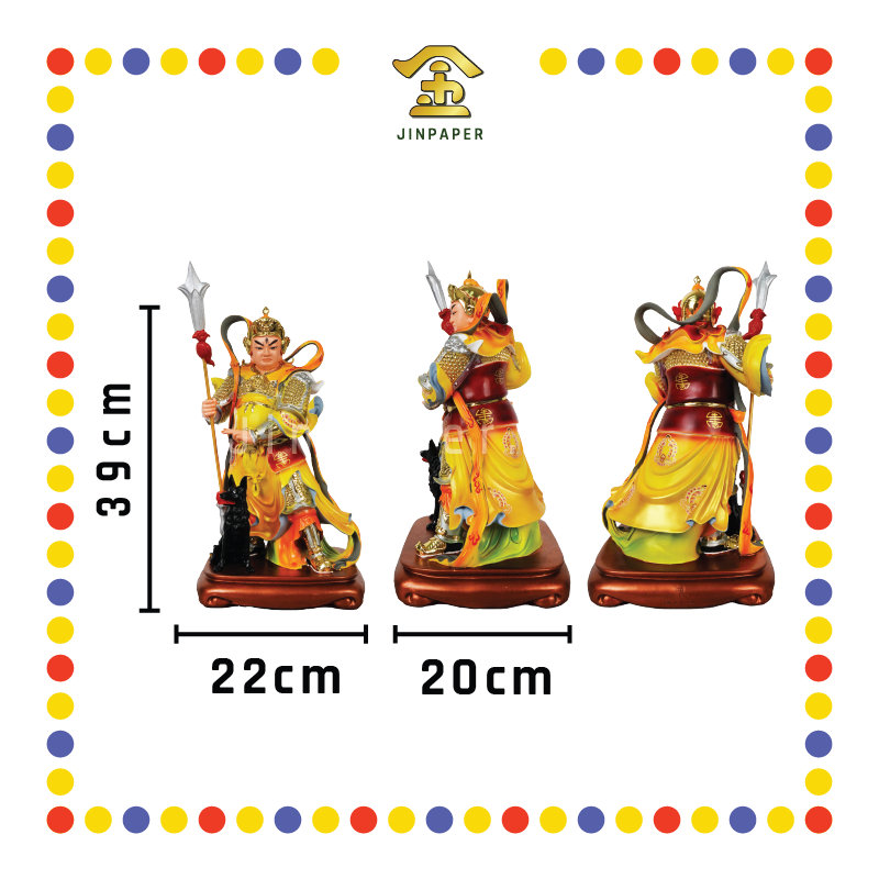 PRAYING STATUE 16寸 树脂珍珠淡彩新体站杨戬