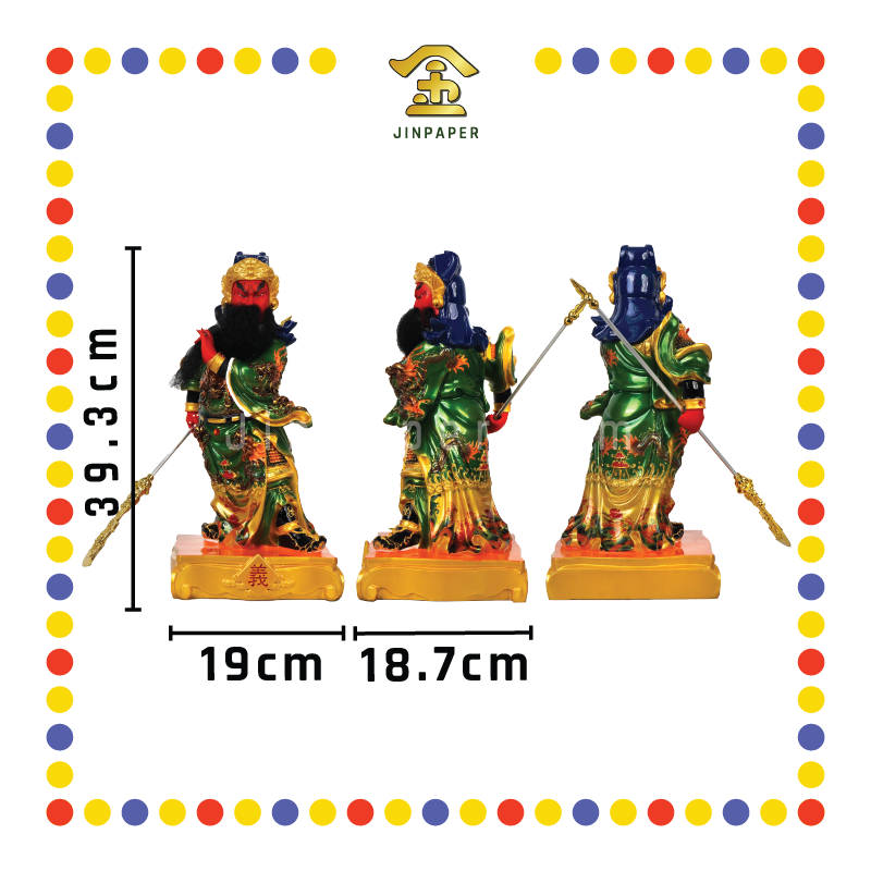 PRAYING STATUE 16寸 立彩色抓须关公