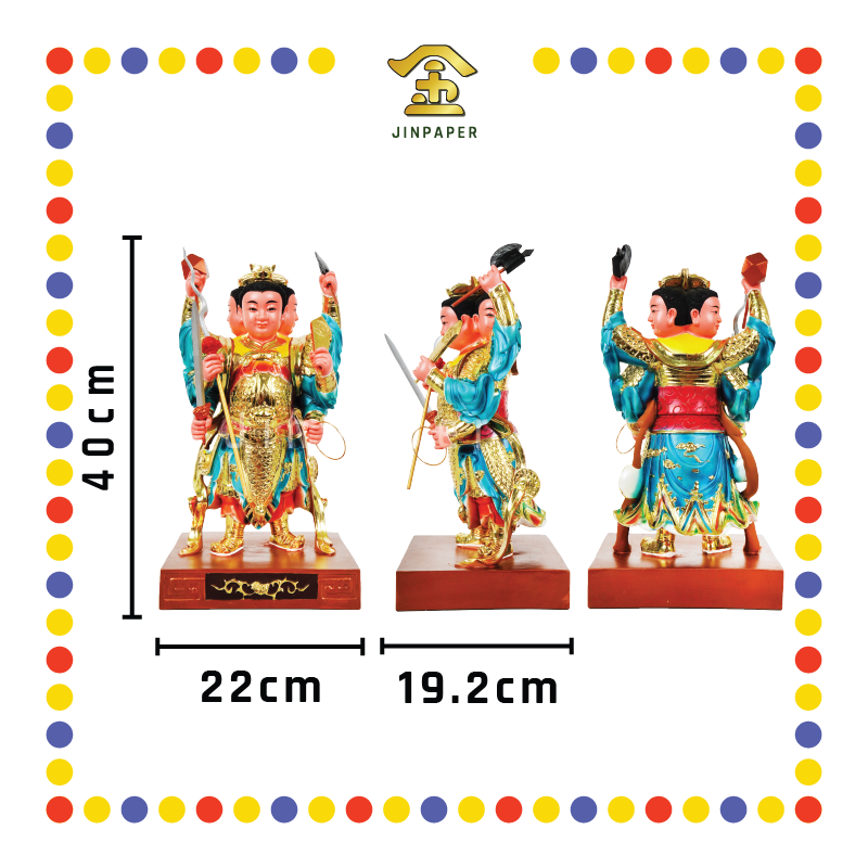 PRAYING STATUE 16寸 珍珠漆三头六臂太子