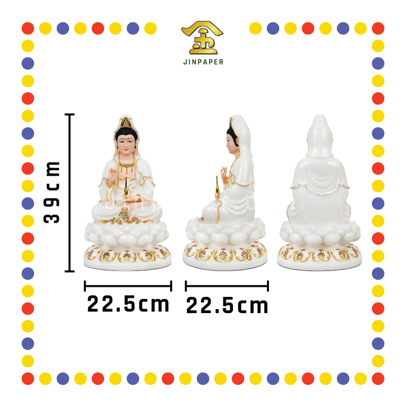 PRAYING STATUE 16寸 珐琅彩圆满观音