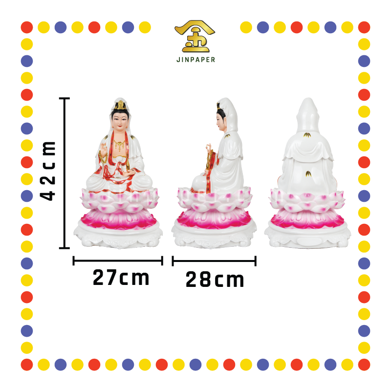 PRAYING STATUE 16寸 特莲大红花边观音