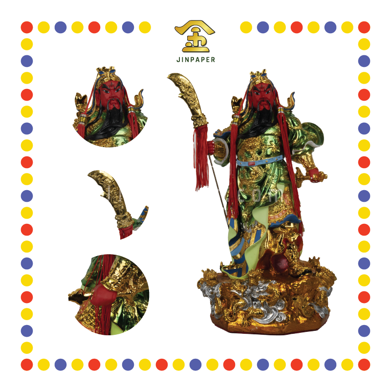 PRAYING STATUE 16寸 站电金九龙关帝