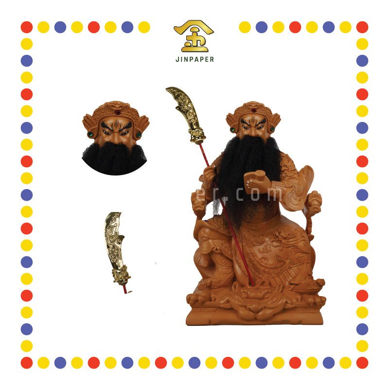 PRAYING STATUE 16寸 (站)关公(假胡须)