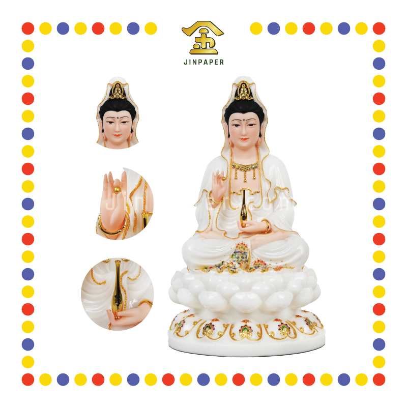 PRAYING STATUE 16寸 珐琅彩圆满观音