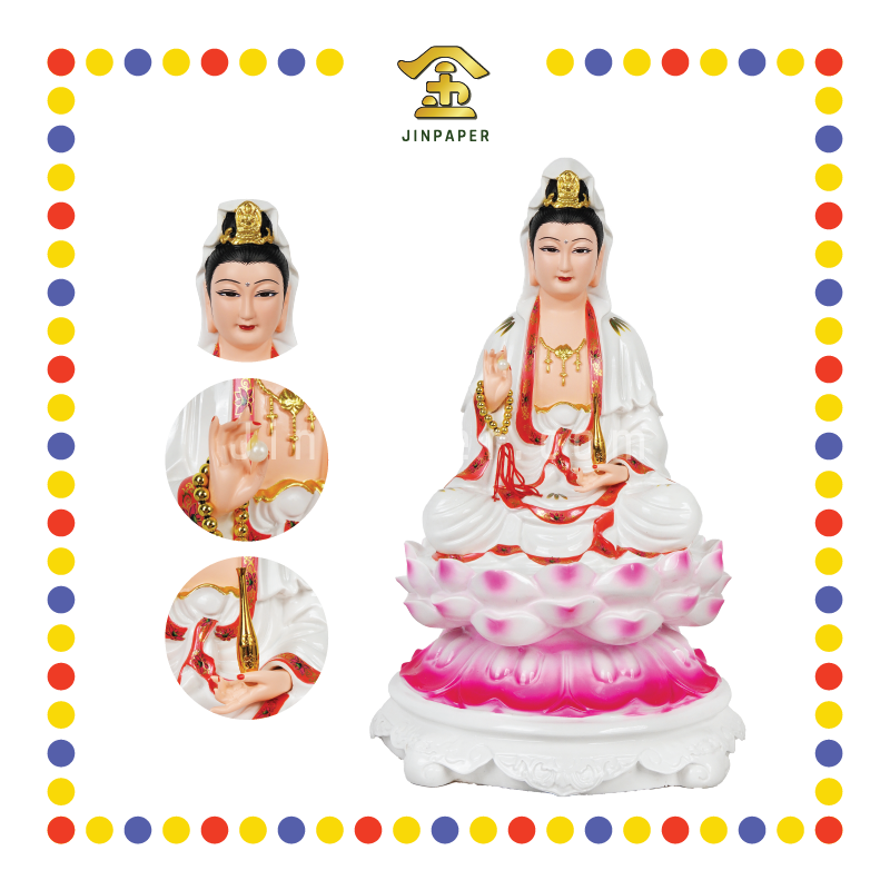 PRAYING STATUE 16寸 特莲大红花边观音