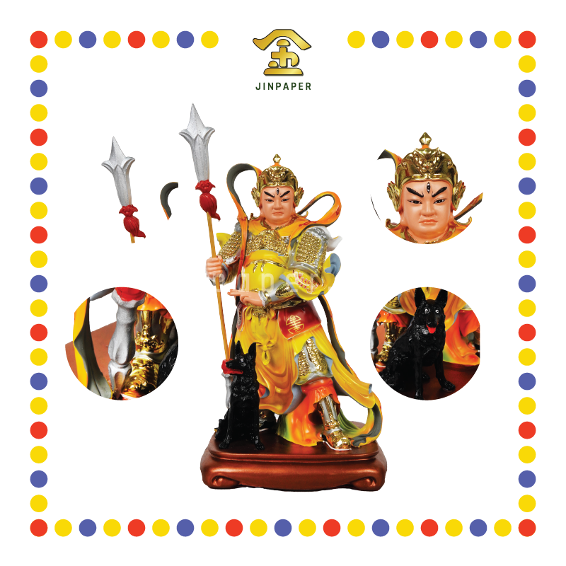 PRAYING STATUE 16寸 树脂珍珠淡彩新体站杨戬